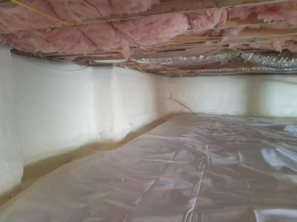 Crawl space encapsulation with closed-cell spray foam for Spray Foam Roofing in Wolf Trap